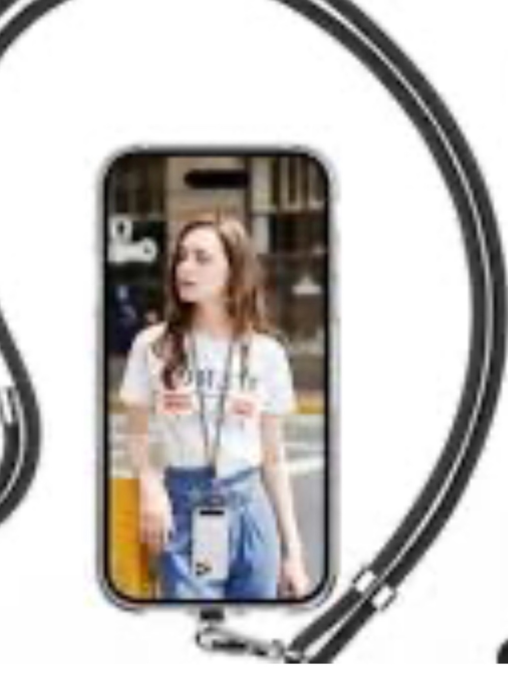Universal Black Phone Lanyard with Adjustable Strap
